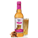 Skinny Mixes sugar free butter toffee syrup bottle with rich buttery flavor.