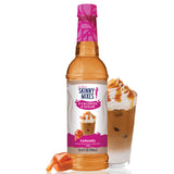 Skinny Mixes sugar free caramel syrup bottle with rich buttery caramel flavor.