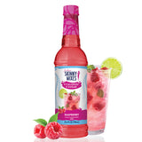 Skinny Mixes sugar free raspberry syrup bottle with sweet berry flavor.