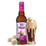 Skinny Mixes sugar free root beer float syrup bottle with nostalgic soda flavor.