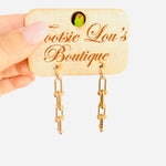 Small gold linked earrings with minimalist style and water-resistant finish for daily wear.