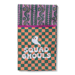 Squad Ghouls Halloween tea towel with spooky crew design for festive kitchen décor.
