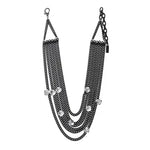 Crystal necklace with Smutt-plated finish and adjustable length.