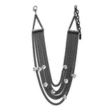 Crystal necklace with Smutt-plated finish and adjustable length.