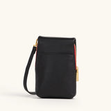 Hammitt VIP Mobile Black/Brushed Gold Red Zip Crossbody