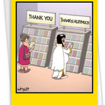 A thank you card with the phrase "Thank You, Thank Ya Very Much" on the front.