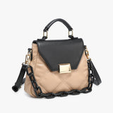 Black & Tan Ollie Quilted Crossbody Bag