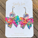 Tropical Bow Dangle Acrylic Earrings