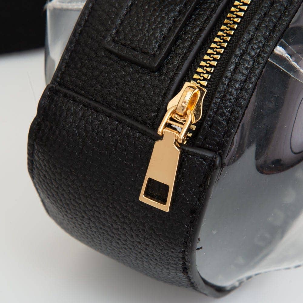 black football-shaped crossbody bag top zipper, gold hardware