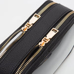 Black Double Zipper Oval Clear Bag