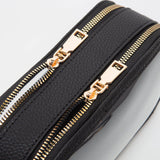 Black Double Zipper Oval Clear Bag