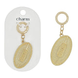 Gold-tone metal football cutout charm for scarf necklace.