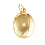 Gold CZ Drop Charm