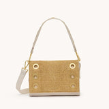 Hamiitt Montana Clutch Small Calla Lily White Raffia