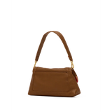 Hammitt Beverly Med Mahogany Pebble/Brushed Gold Red Zip Handbag