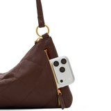 Hammitt Kyle Med Quilted Espresso/Brushed Gold Handbag