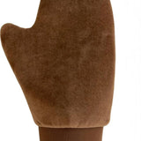 Luxury self-tanning mitt with elastic cuff, double-sided microfiber, and waterproof barrier for streak-free tan