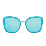 DIFF Clarisse Turquoise Ice Crystal + Ice Mirror Lense Sunglasses