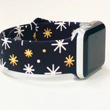 Black & Gold Snowflake Apple Watch Band - 38/40