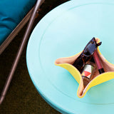Jon Hart Catch-All tray in coated canvas with leather interior and corner snaps.