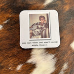 Funny coaster with middle fingers quote and absorbent neoprene material