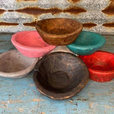 Handcrafted wooden bowl from Mango or Spanish Oak with white finish and natural imperfections.