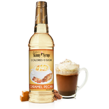 Skinny Mixes sugar free caramel pecan syrup bottle with rich nutty flavor.