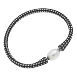 Bali Pearl Black Gingham Silicone Bracelet